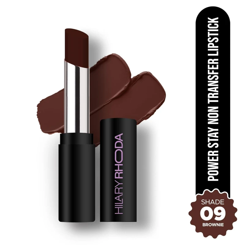 Hilary Rhoda Power Stay NonTransfer Lipstick | Matte Finish | Infused with Vitamin E & Shea Butter | Lightweight & Highly Pigmented | Glides Easily & Smudge-Proof |3.2g (Brownie - Shade 09) thumbnail 2